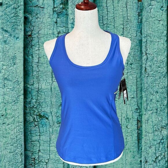 NWT Marika Pwr Tek Sports Work-Out Tank Bra (Removable Pads) Blue-Yellow Med - Picture 7 of 9